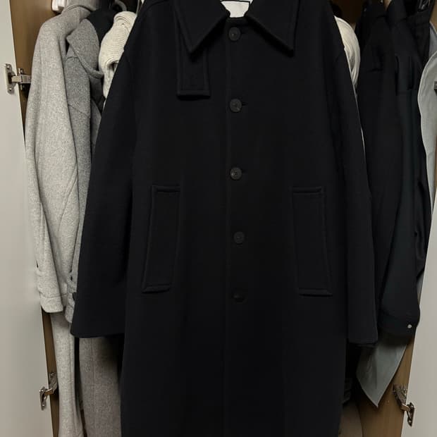 [50] 23fw 우영미 울 발마칸 코트 블랙