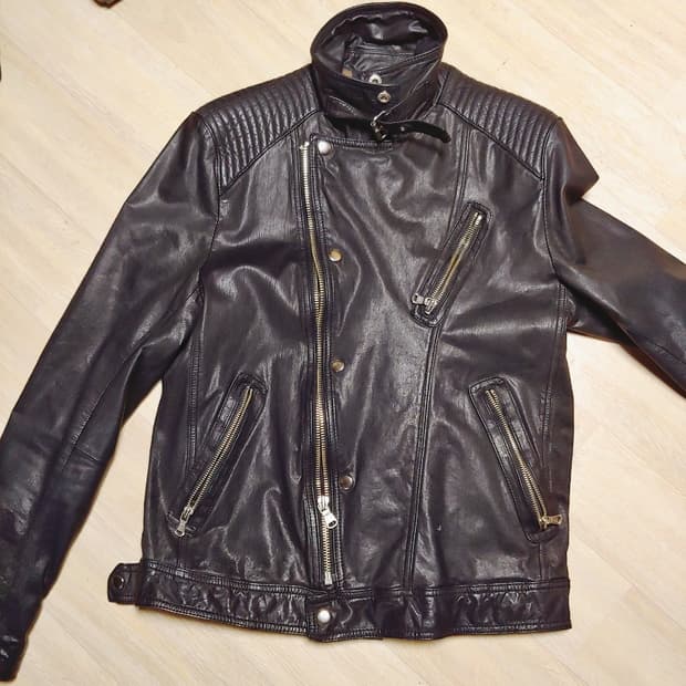 하이넥 염소가죽 자켓 슬림 L 릭오웬스느낌