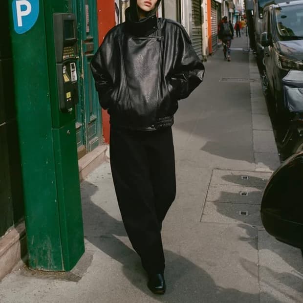 zara 자라 페이크 레더 점퍼 자켓 블랙