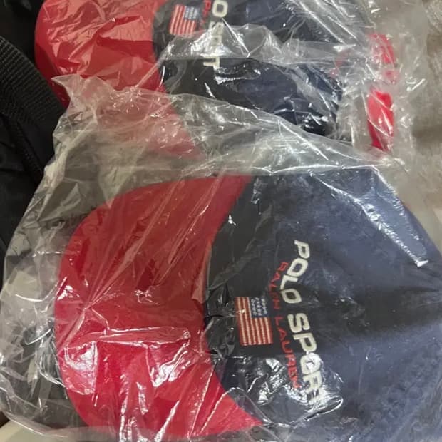 폴로스포츠 매장판 볼캡 네이비/레드