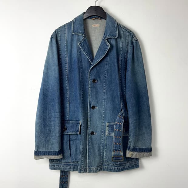 캐피탈 데님 벨티드 초어 자켓