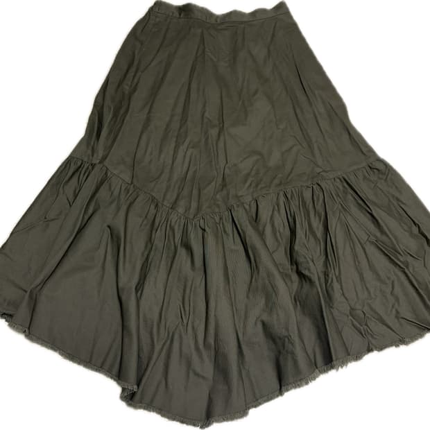 빈티지 그런지페어리 프린지 언발 롱스커트