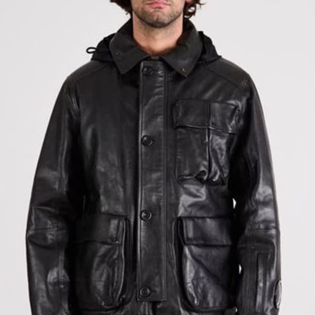 C.P.컴퍼니 레더 후드 재킷