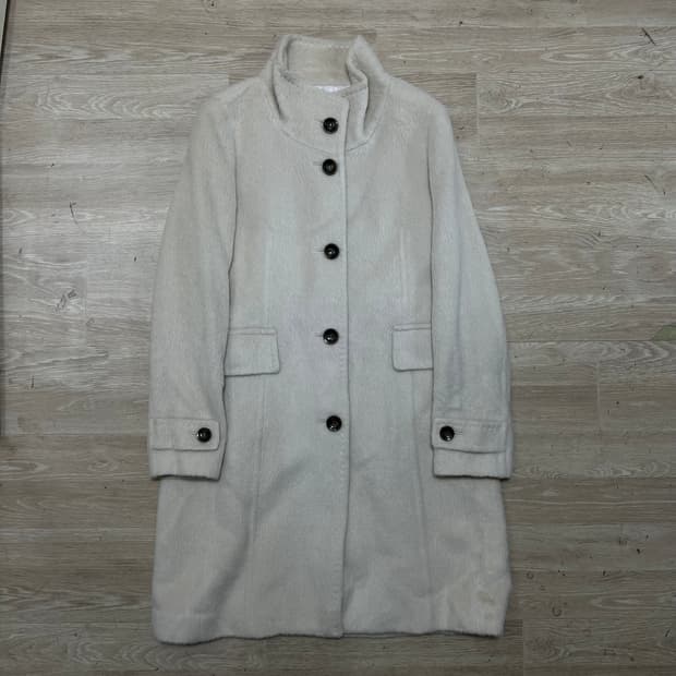 빈폴 여성 알파카 비죠 스탠드넥 싱글 롱코트 [아이보리] S/90