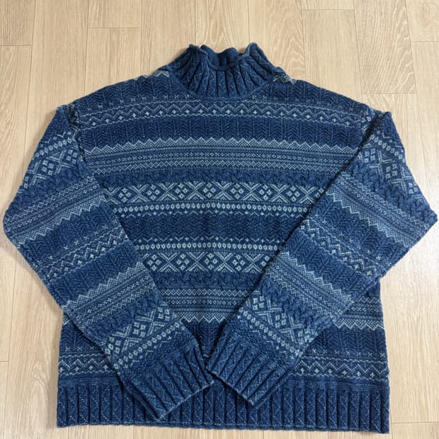 XL RRL 모크넥 블루 인디고 스웨터