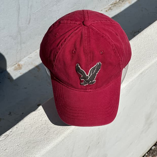 [F] 아메리칸이글 다크레드 볼캡 모자 독수리 자수