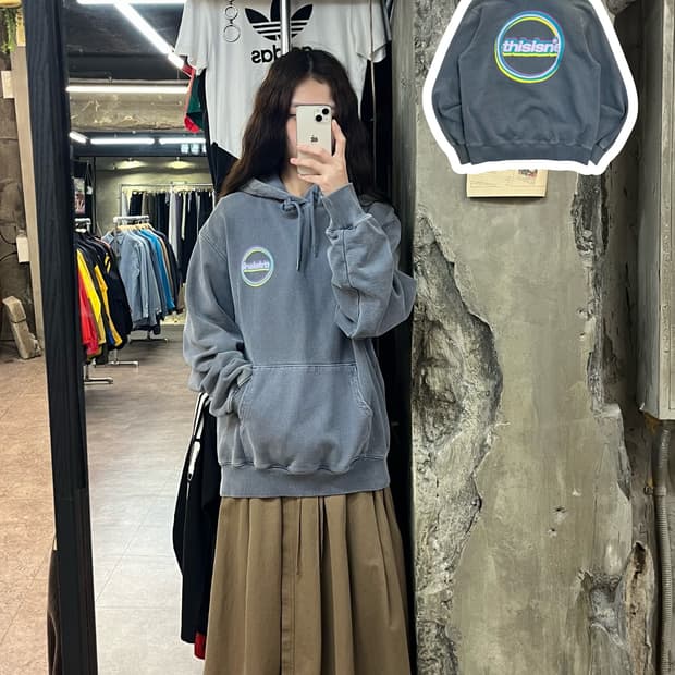 디스이즈네버뎃 피그먼트 후드티 M #csz2236