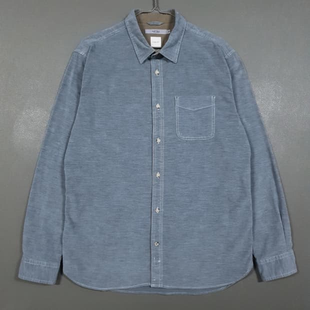 코오롱 시리즈 신형 21FW 멜란지 코듀로이 포켓 셔츠 더스티 블루 XL