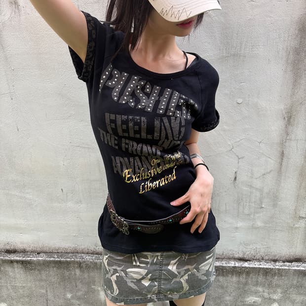 Y2K Rockstar Graphic Slim T-shirts