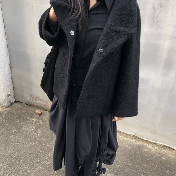 준야와타나베 알파카 울 하프 코트