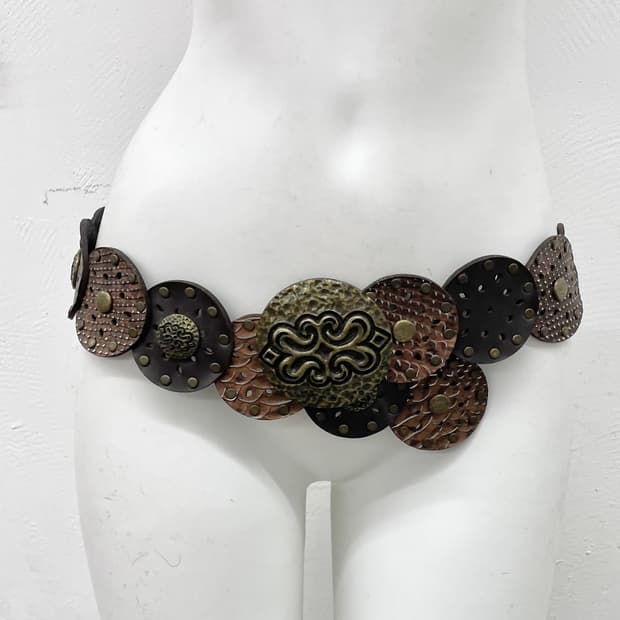 오리엔탈 그런지 절개 와이드 벨트