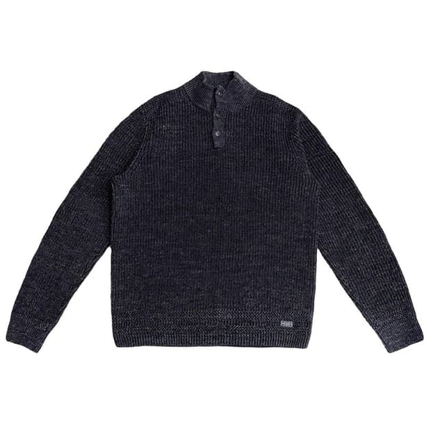 POLO 그레이 코튼 버튼 니트 L