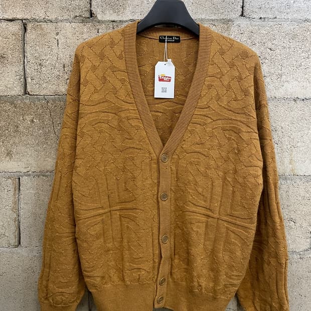 디올 자카드 울 가디건 