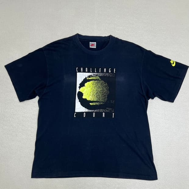 90sㅇ빈티지 나이키 코트챌린지 티셔츠 네이비 L사이즈