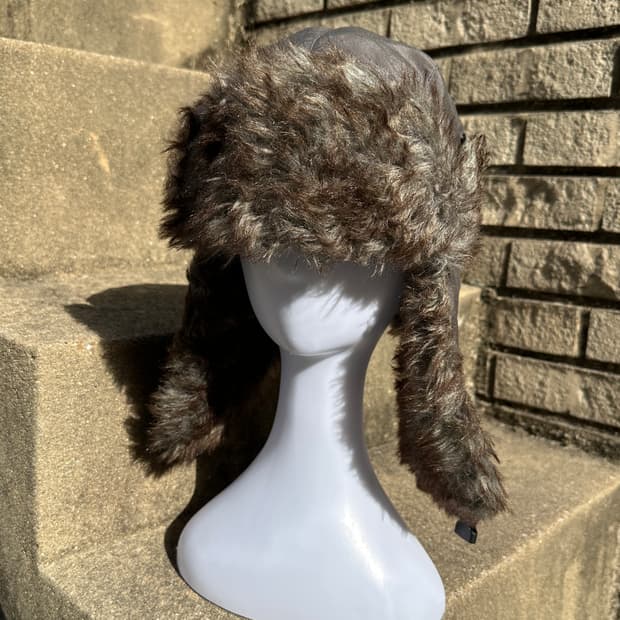 Fur earflap cap 