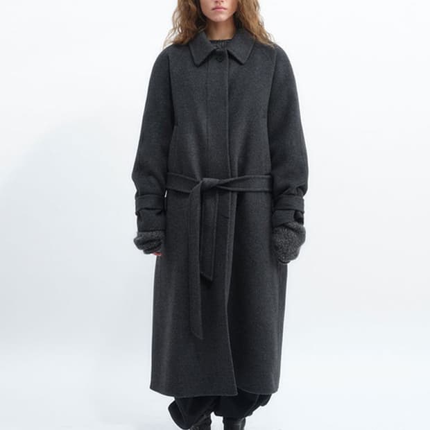 Repos Wool Raglan Handmade Coat Charcoal