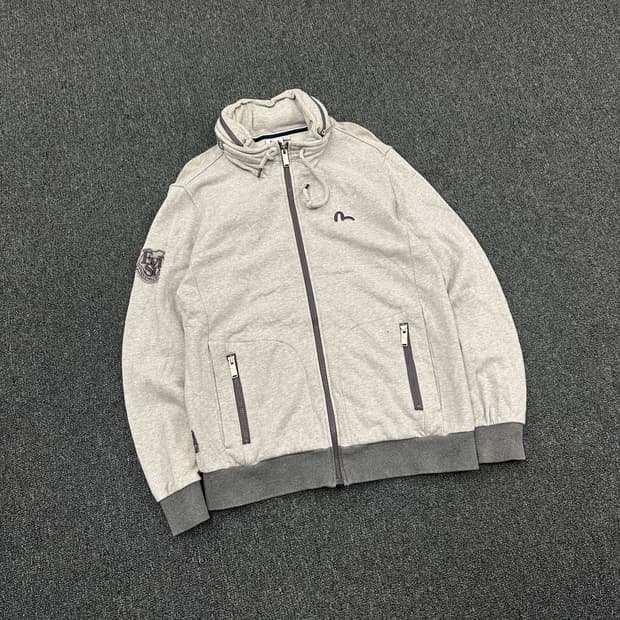 L) 에비수 스몰로고 그레이 후드집업