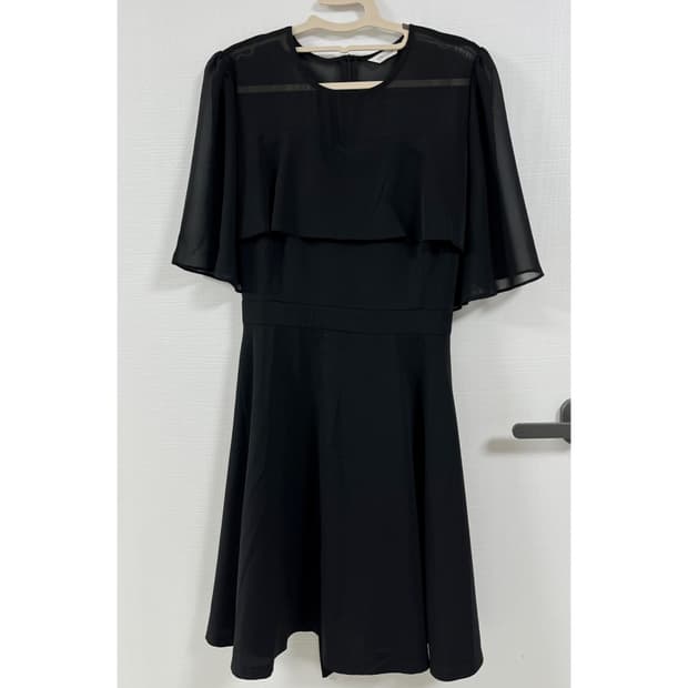 77-88 | 시크라인 블랙 쉬폰 시스루 플레어 원