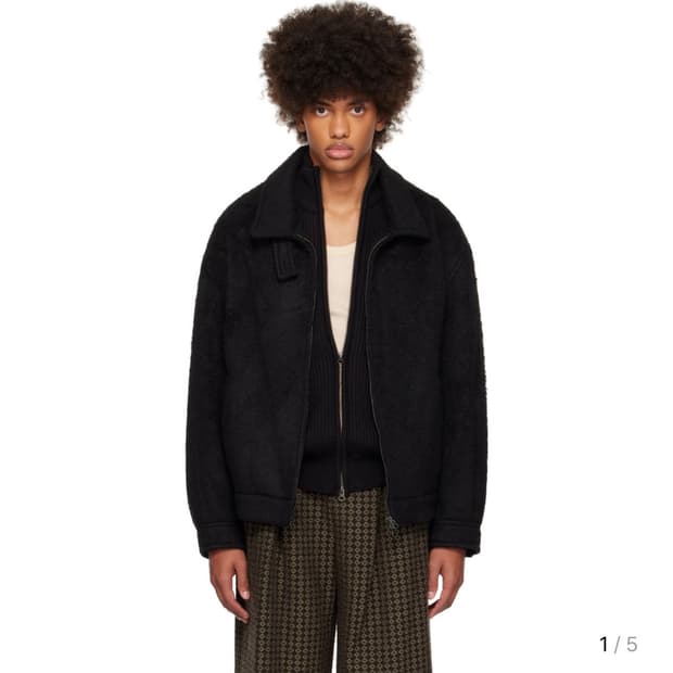 아모멘토 헤어리 오버사이즈 집업 블루종