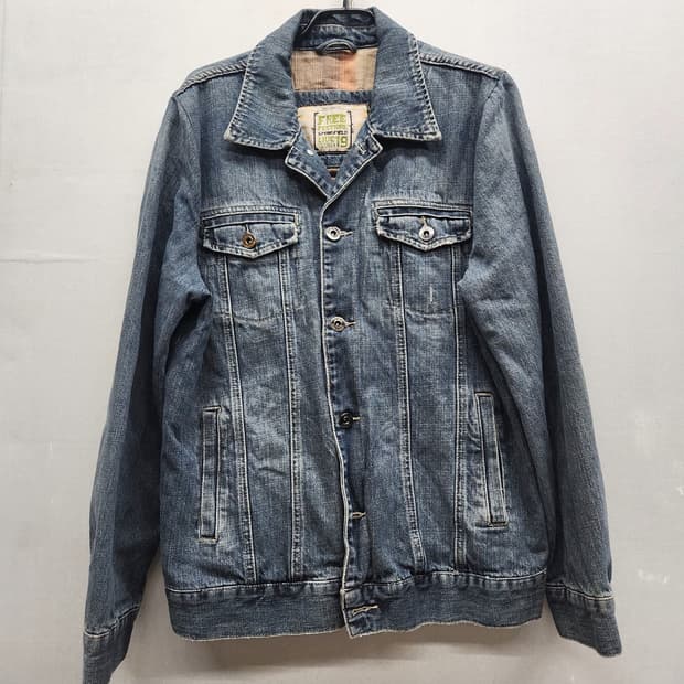 스프링필드 투포켓 빈티지 데님 청자켓 XL(L)