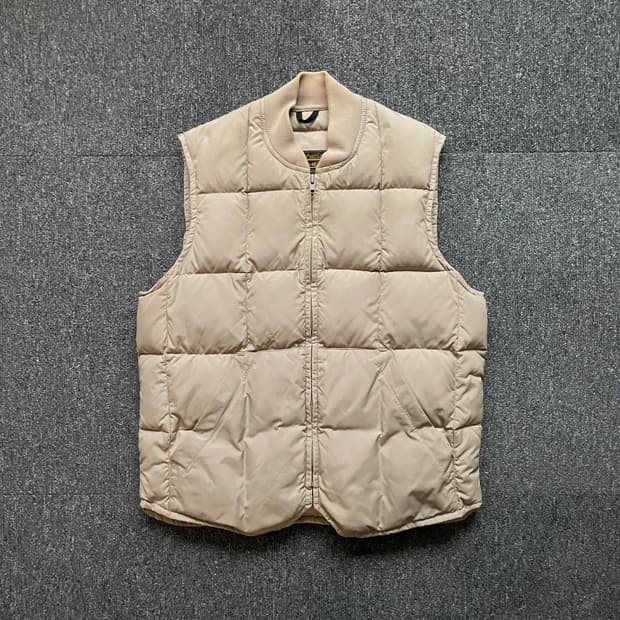 빈티지 80s 에디바우어 다운베스트 카키 40