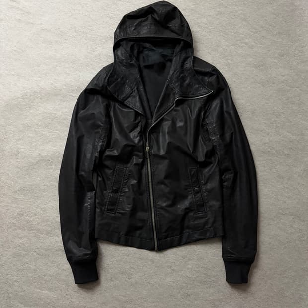 릭오웬스 비대칭 램스킨 자켓