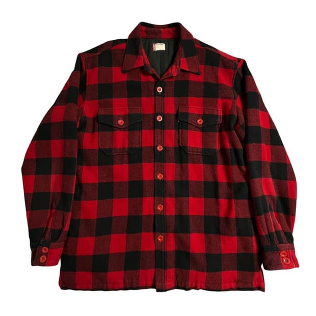 LEVIS 리바이스 체크 누빔 셔츠 자켓 레드