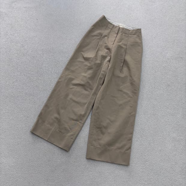 1 게드 여성 베이지 와이드 치노 팬츠 0622E2