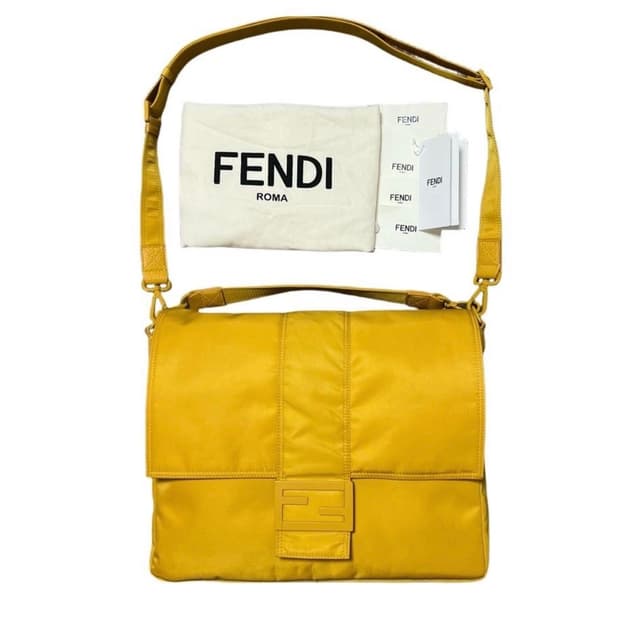 펜디 바게트 메신저백 옐로우