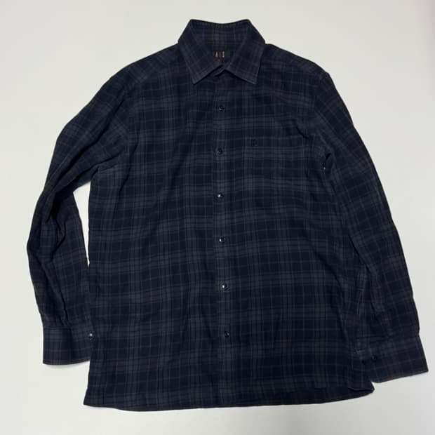 닥스 daks 빈티지 카키 체크 셔츠 M