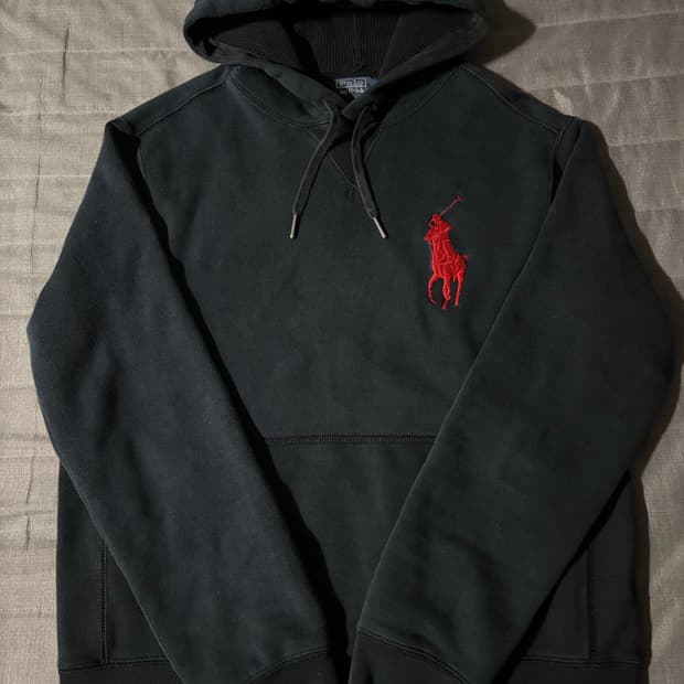 폴로 빅포니 후드티 검빨