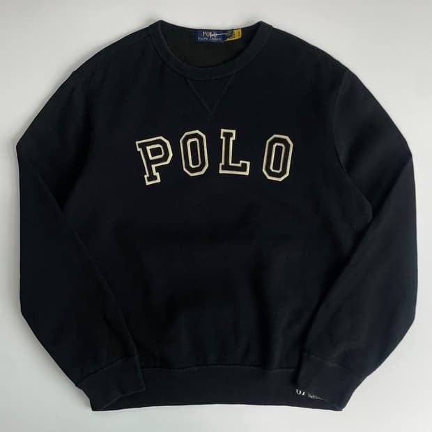 Polo  폴로 랄프로렌 Qr신형 아치로고 블랙 맨투맨