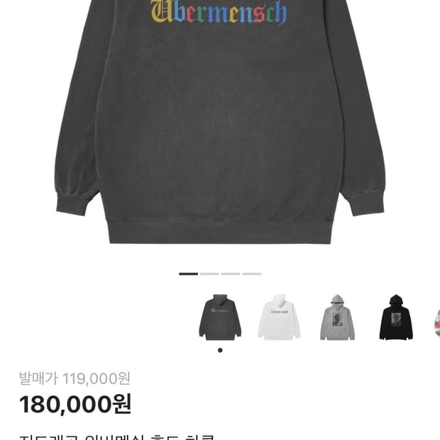 지드래곤 위버멘쉬 후드 차콜