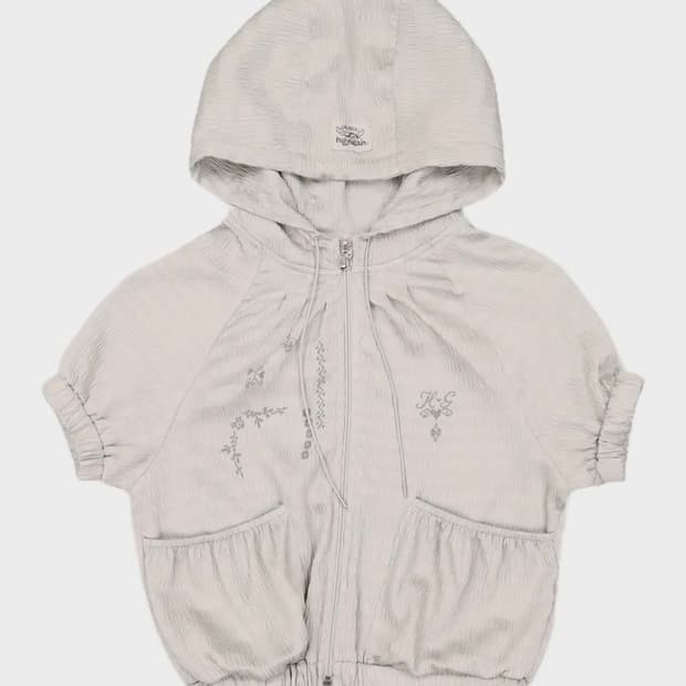 🐦🫯허그유어스킨 핀턱 집업 민트 그레이
