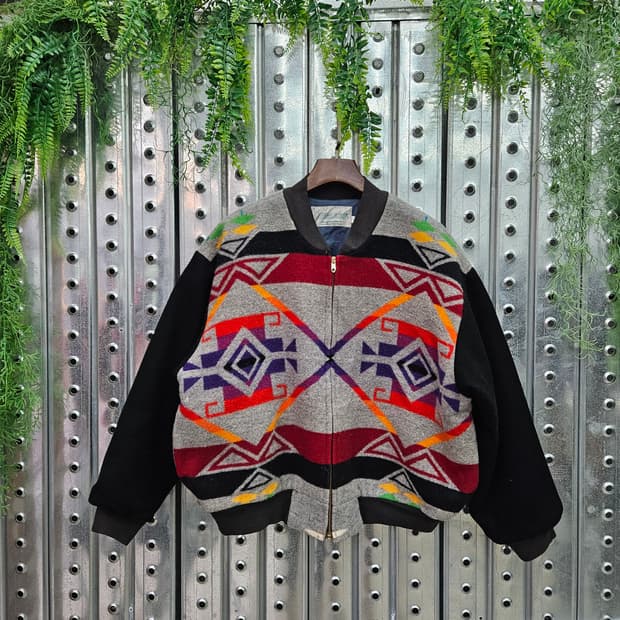 디네 비 아츠 코퍼러티브 나바호 패턴 빈티지 울 자켓 M