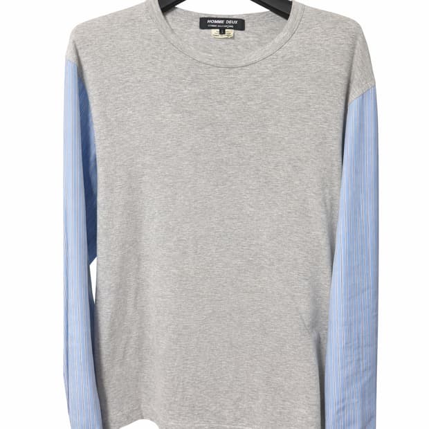 꼼데가르송 옴므 듀스 레이어드 셔츠 슬리브 티 (L)