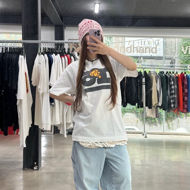 베이프 프린팅 반팔티셔츠