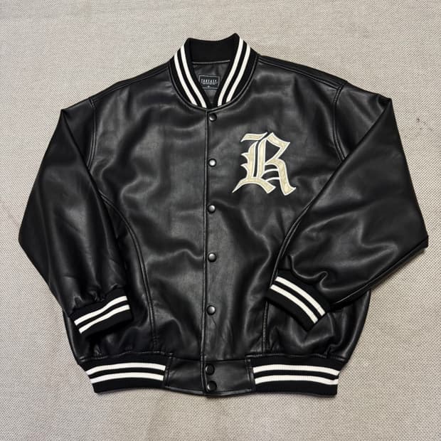 TAKEASY 테이크이지 레더 바시티 자켓