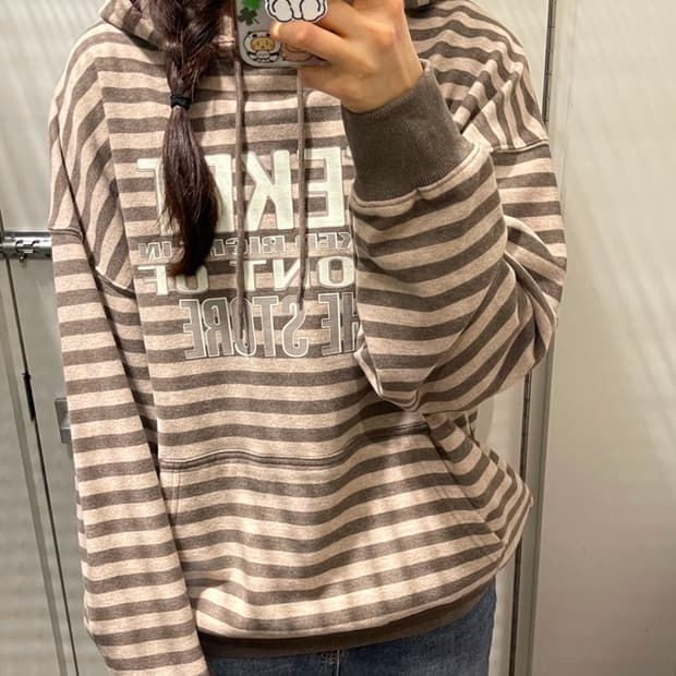 테켓 스트라이프 후드티 M