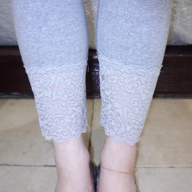 Lace grey leggings