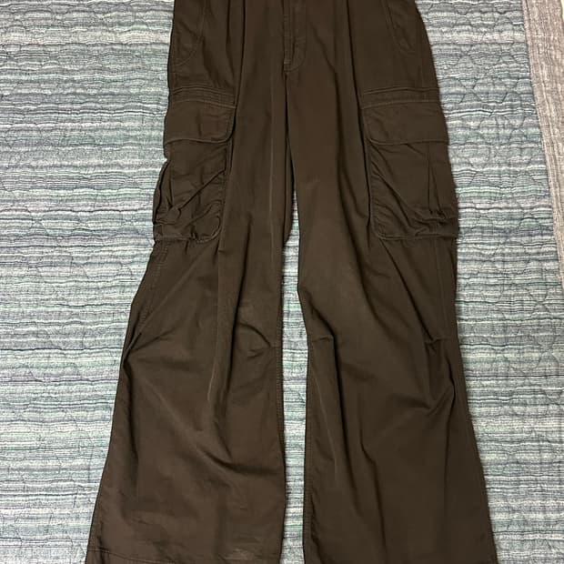 고낙 8p zip cargo pants - dark brown