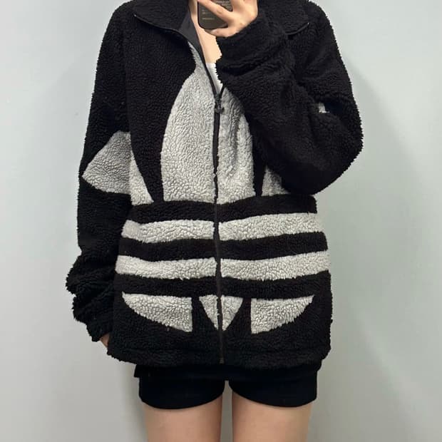 아디다스 빅 트레포일 쉐르파 후리스 자켓