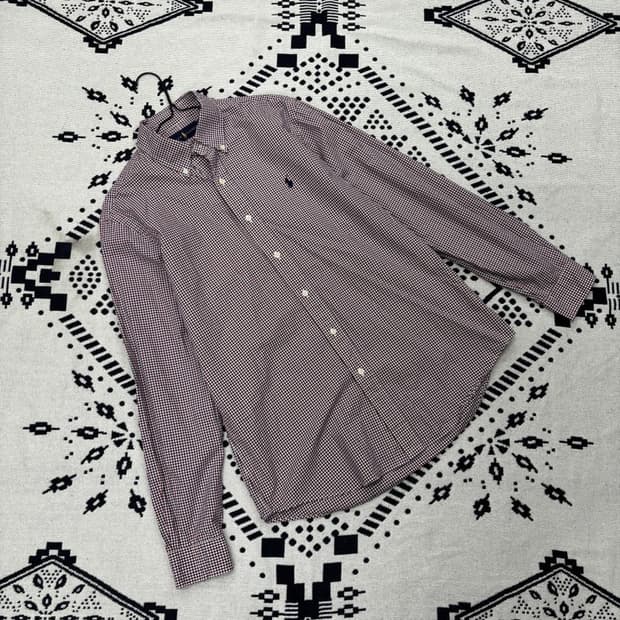 폴로 랄프로렌 자수로고 버튼다운 체크 셔츠 M P00011