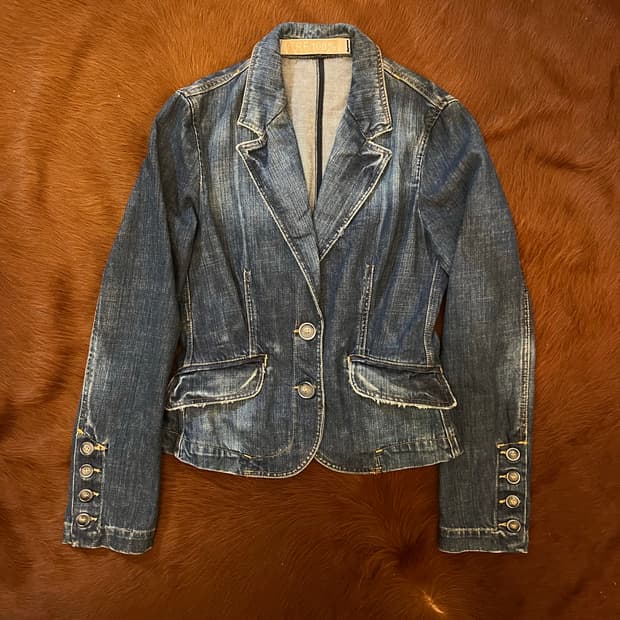 빈티지 데님 블레이저 워싱자켓