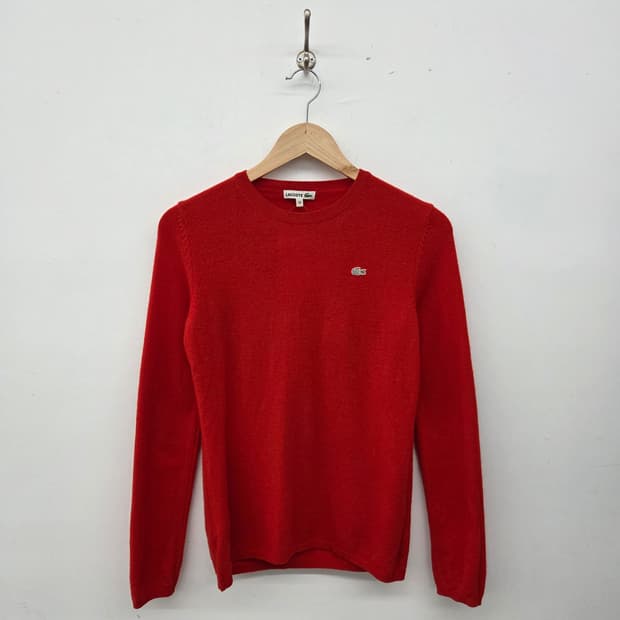 라코스테 레드 브이넥 니트 여성 S