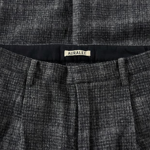 17AW 오라리 글렌 체크 와이드 팬츠