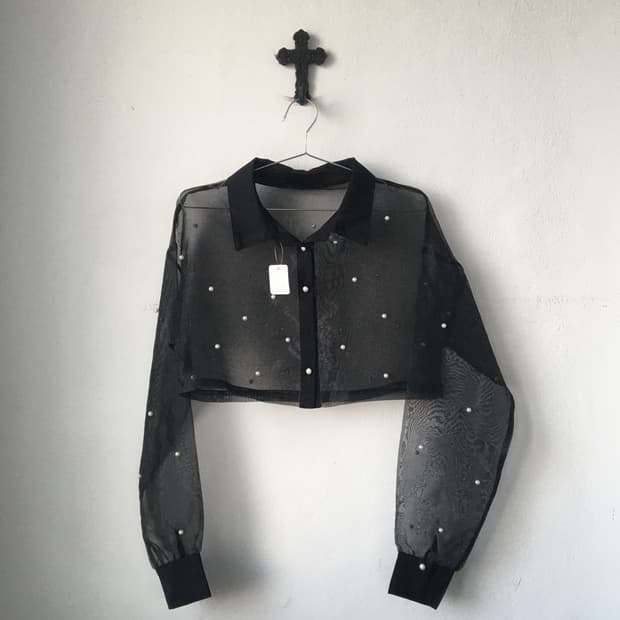 Pearl see through shirt