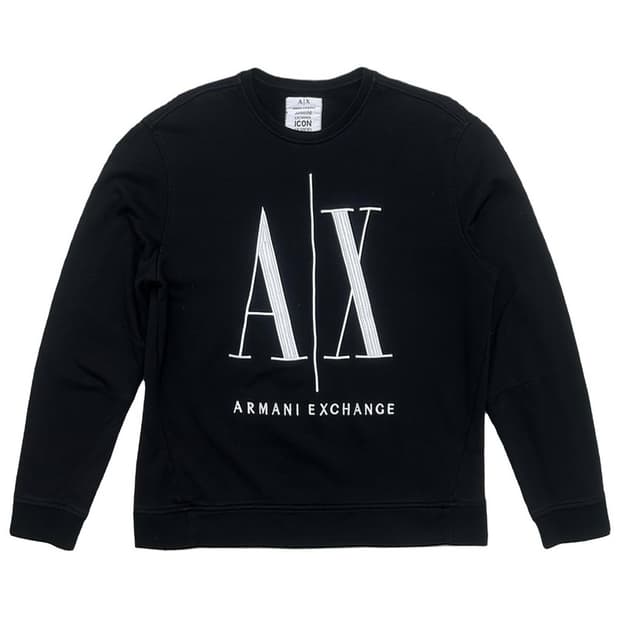 아르마니 익스체인지 Icon Project 빅 AX 맨투맨 블랙 L