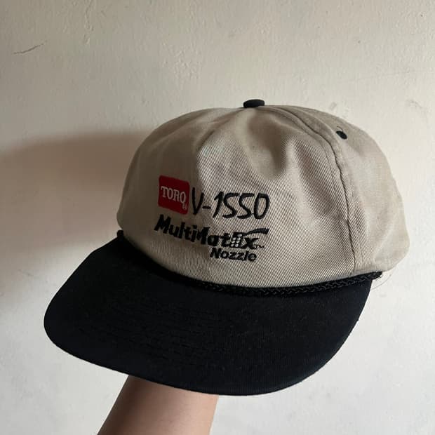 90s 빈티지 워크웨어 메카닉 자수 트러커 캡 모자