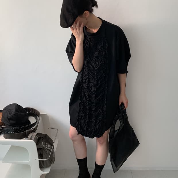 Wrinkle Balloon Dress